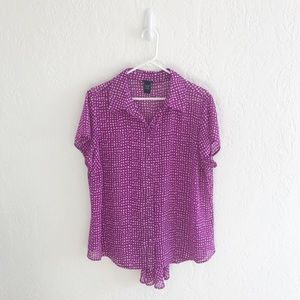 TORRID Polka Dot Semi Sheer Gauzy Button Down Top